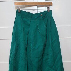 Happy Legs® Green Pleated Skirt Size 11 Vintage Women’s Fashion